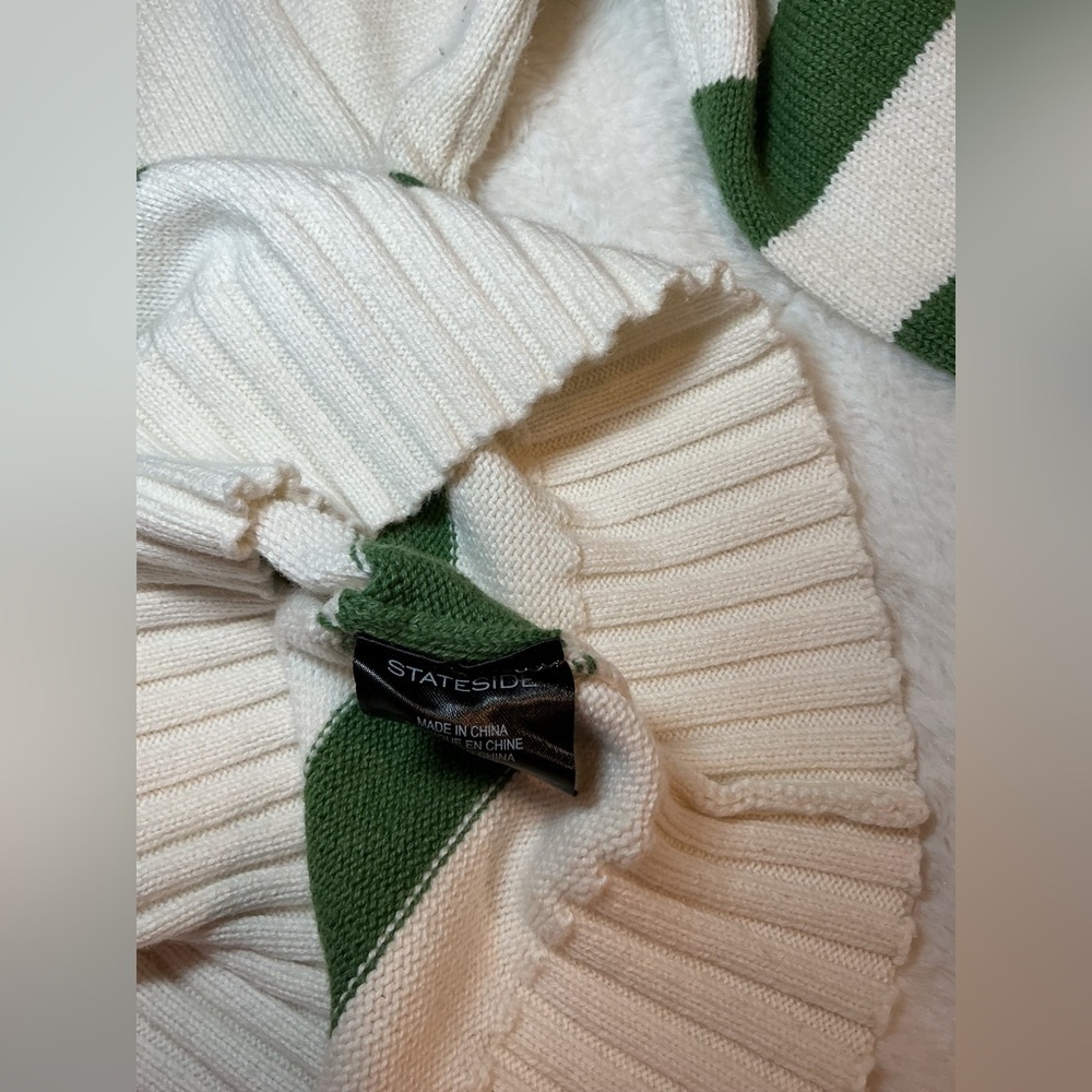 Anthropology Stateside Green and White Striped cropped Sweater - Picture 8 of 12